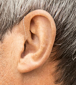 Man wearing hearing aids